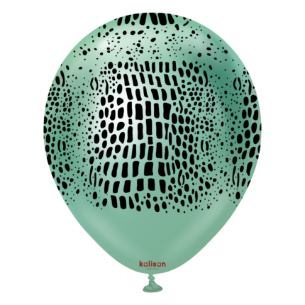 Set 5 baloane 30 cm imprimate – Kalisan Safari Crocodile Mirror Green