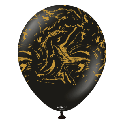Set 5 baloane 30 cm imprimate – Kalisan Nebula Black – Gold