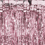 Perdea decorativa franjuri, roz gold - 90 cm x 250 cm.