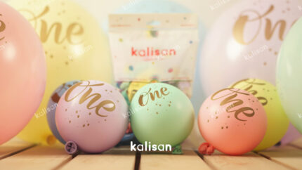 Baloane din latex 30 cm macaron imprimeu One -set de 25