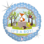Balon folie „It’s a Boy” animalute 45 cm