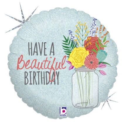 Balon folie „Have a beautiful birthday” 45 cm