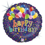 Balon folie buchet de baloane „Happy Birthday” 45 cm