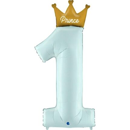 Balon folie cifra 1 Prince 116 cm