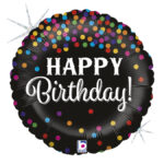 Balon folie glitter „Happy Birthday” 45 cm