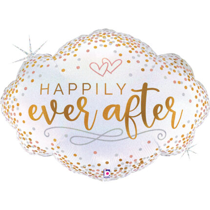 Balon folie „Happily Ever After” confetti