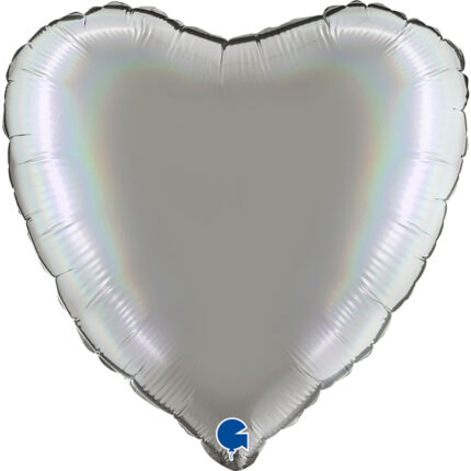 Balon folie inima 45 cm Holografic Platinum Pure