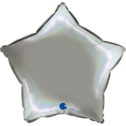 Balon folie stea 45 cm Rainbow Holographic Platinum Pure