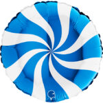 Balon folie acadea Swirl 45 cm alb-albastru