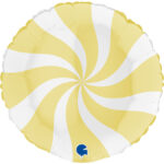 Balon folie acadea Swirl 45 cm alb-galben mat