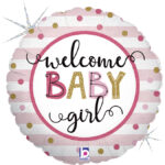 Balon din folie Welcome Baby Girl