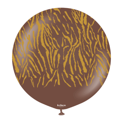 Balon latex jumbo 60 cm imprimat – Kalisan Safari Tiger – Chocolate Brown
