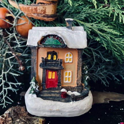 Decorațiune ceramica căsuța cu led (5 cm)