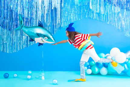 Perdea decorativa franjuri, albastru