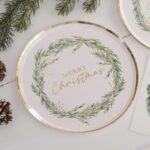 Farfurii albe Merry Christmas set de 8