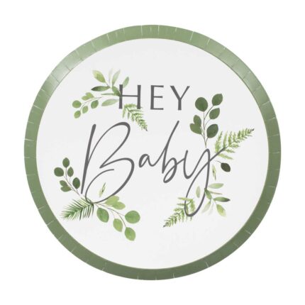 Farfurii Hey Baby pentru Baby Shower – 24 cm diametru