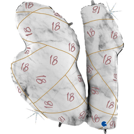 Balon folie cifra 18 Roz Gold