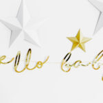 Banner „Hello Baby” auriu