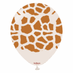 Set 5 baloane 30 cm imprimate – Kalisan Safari Giraffe White Sand