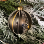 Glob gri închis din sticla – 8 cm