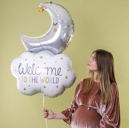 Balon folie nor și luna „Welcome to the world”