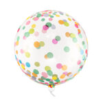 Balon BOBO transparent 40 cm cu buline colorate