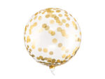 Balon BOBO transparent 40 cm cu buline aurii