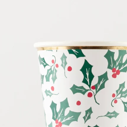 Pahare festive Holly, Meri Meri – set de 8