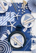 Rozete decorative navy-blue 40 cm - imagine 6