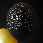 Baloane din latex 30 cm imprimeu lilieci -set de 6