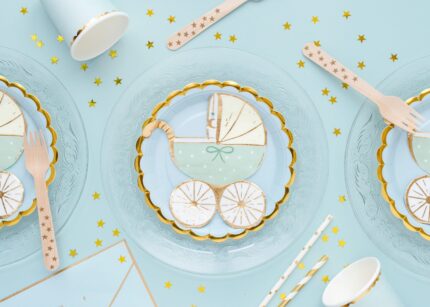 Servetele Baby Girl carucior albastru Tiffany 15 cm – set de 20