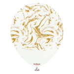 Set 5 baloane 30 cm imprimate – Kalisan Nebula White – Gold