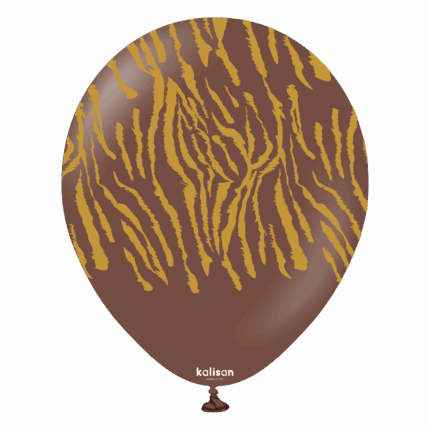 Set 5 baloane 30 cm imprimate – Kalisan Safari Tiger Chocolate Brown