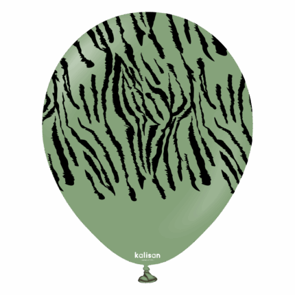 Set 5 baloane 30 cm imprimate – Kalisan Safari Tiger Eucalipt