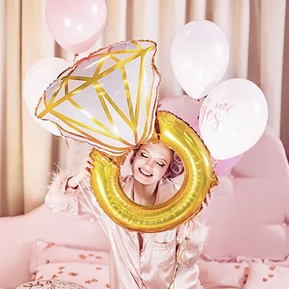 Set baloane latex si folie She said YES