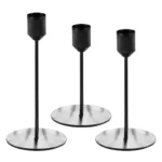 Set 3 suporturi pentru lumanari -negru mat