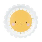 Farfurii albe cu Soare 18 cm -set de 6