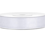 Panglica saten 12mm/25m, alb