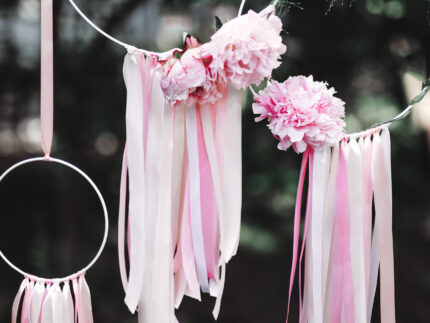 Panglica saten 12mm/25m, roz pudra