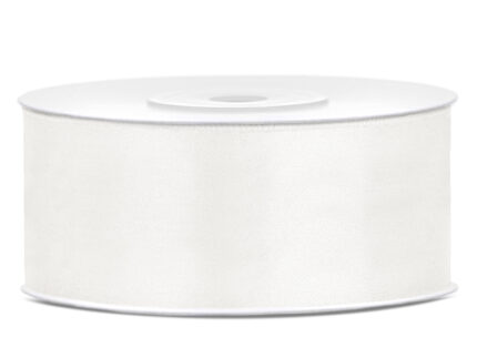 Panglica de saten, 25mm x 25m, light cream