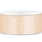 Panglica de saten, 25mm x 25m, cream