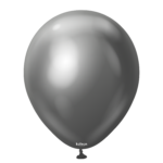 Set 50 baloane latex Chrome 30 cm -Kalisan Mirror Chrome Space Grey