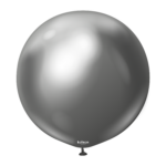 Balon latex Chrome jumbo 60 cm -Kalisan Mirror Chrome Space Grey