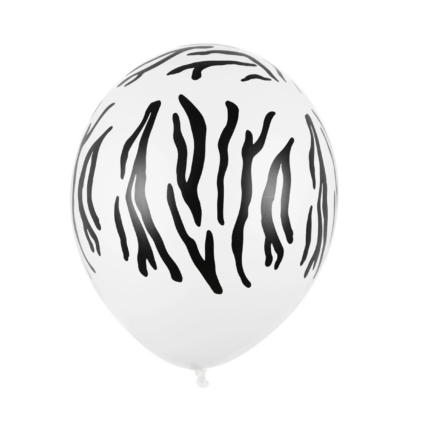 Baloane din latex 30 cm imprimeu zebra -set de 10