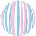 Balon din latex BOBO Stripe Blue-Pink - 45 cm