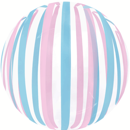 Balon din latex BOBO Stripe Blue-Pink – 45 cm