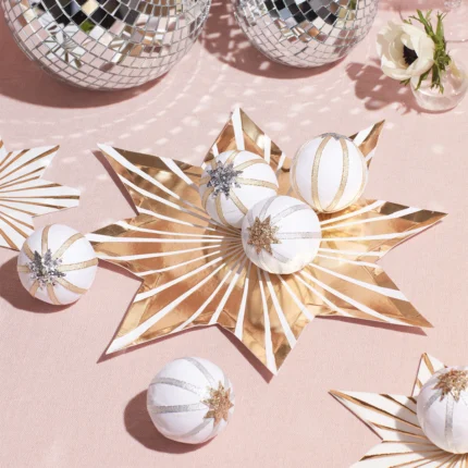 Farfurii stele Petrecere de Crăciun set de 8