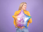 Balon folie stea „Happy Birthday” 45 cm