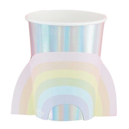 Pahare curcubeu pastel set de 8