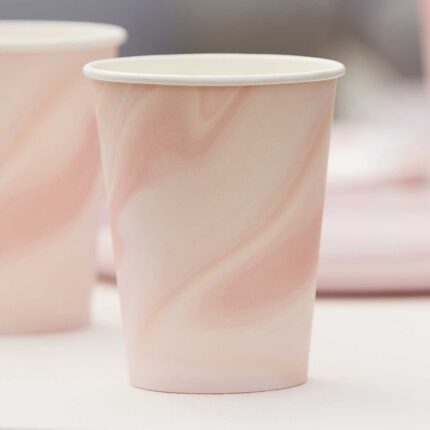 Pahare Pink Marble set de 8